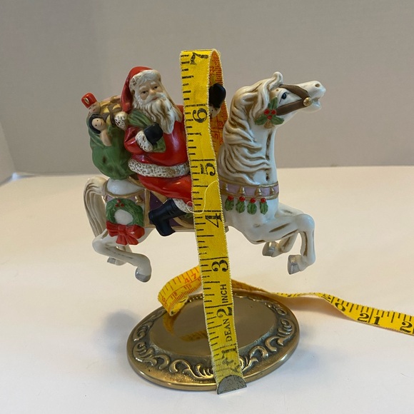 Vintage Santa riding carousel horse figurine holidays Home Interiors Homco #5117 - Picture 10 of 11